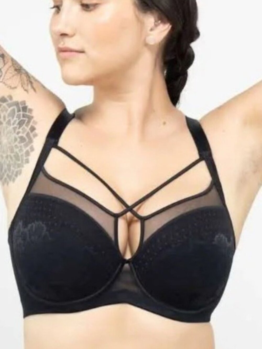 Harper Smooth Lace FlexWire Strappy Soft Cup Bra NWT NEW Size 34DD 34E